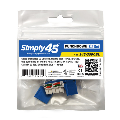 GigaMax Cat 5e QuickPort Jack, Blue -