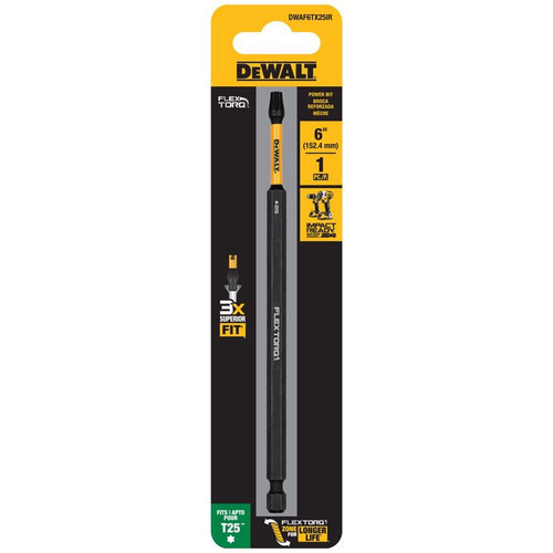 FlexTorq Torx T25 X 6 in. L Impact Driver Bit Steel 1 pk