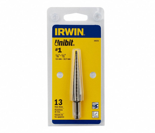 1/8" to 1/2" Unibit Hex Step Self-Starting Drill Bit