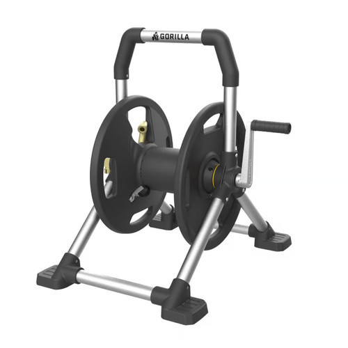 150 ft. Black/Gray Retractable Free Standing Hose Reel Cart