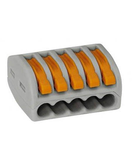 40/Pk Connectors Lever-Nuts Wago, 5Cond - 222-415