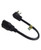 Male to Female 3-Prong Right Angle Flat Plug - Black