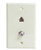 Ph/Coax Wall Plate: White - WP-1F-1PH-WH