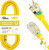 10FT Lighted Outdoor Extension Cord - 10/3 SJTW Heavy Duty Yellow Extension