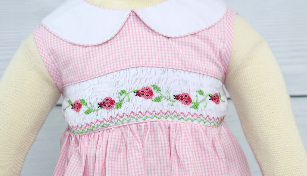 Ladybug Dress - Girls Smocked Dress by Zuli Kids