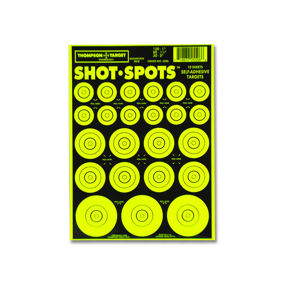 Shot Spots Bright Green Adhesive Shooting Paster Targets