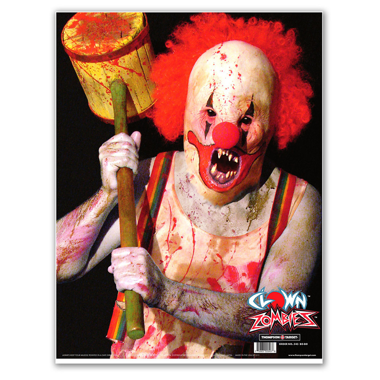 clown zombie 19x25 paper gun range shooting targets