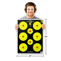 Neon Bullseye 19"x25" Paper Bullseye Shooting Targets by Thompson Size Info
