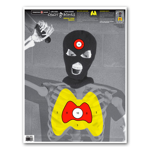 Crazy-Bones Knife Terrorist Isis 19"x25" Paper Shooting Targets by Thompson
