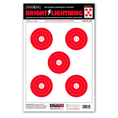 Bright Lightning 12.5"x19" Ultra Bright Paper Shooting Targets by Thompson Bright Lightning 12.5"x19" Ultra Bright Paper Shooting Targets by Thompson