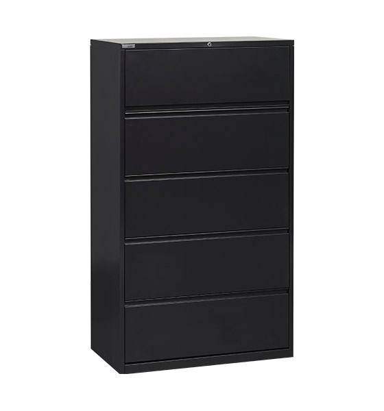 Black Metal 36" Wide 5Drawer Lateral File DEXA Commercial