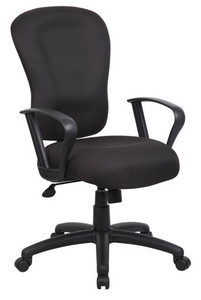 Black Crepe Fabric Memory Foam Task Chair with Looped Arms Black Crepe Fabric Memory Foam Task Chair with Looped Arms