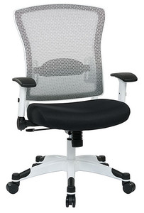 White Breathable Mesh Chair with Black Padded Mesh Seat White Breathable Mesh Chair with Black Padded Mesh Seat