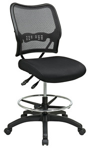 Deluxe Dark Back Drafting Chair with Black Mesh Seat and Dual Function Deluxe Dark Back Drafting Chair with Black Mesh Seat and Dual Function