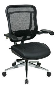Executive High Back Chair with Mesh Back and Leather Seat with Cantilever Arms Executive High Back Chair with Mesh Back and Leather Seat with Cantilever Arms