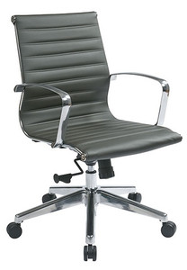 Mid-Back Grey Eco Leather Chair Mid-Back Grey Eco Leather Chair