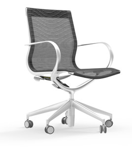Curva Aluminum Frame Mid-Back Mesh Executive Chair with Casters Curva Aluminum Frame Mid-Back Mesh Executive Chair with Casters