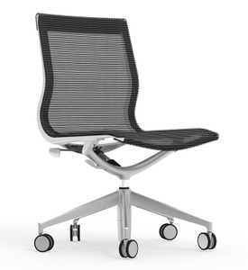 Curva Aluminum Frame Mid-Back Mesh Armless Executive Chair with Casters Curva Aluminum Frame Mid-Back Mesh Armless Executive Chair with Casters
