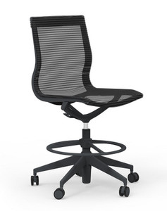 Curva Nylon Frame Mid-Back Mesh Executive Armless Chair with Casters Curva Nylon Frame Mid-Back Mesh Executive Armless Chair with Casters