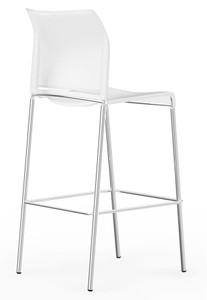 Pommerac White Polypropylene Barstool Pommerac White Polypropylene Barstool