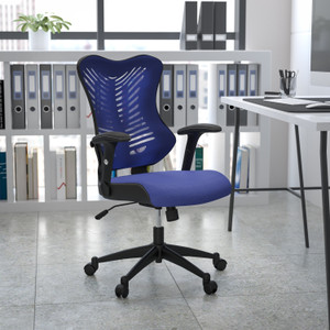 High Back Designer Blue Mesh Executive Swivel Ergonomic Office Chair with Adjustable Arms High Back Designer Blue Mesh Executive Swivel Ergonomic Office Chair with Adjustable Arms