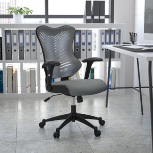 High Back Designer Gray Mesh Executive Swivel Ergonomic Office Chair with Adjustable Arms High Back Designer Gray Mesh Executive Swivel Ergonomic Office Chair with Adjustable Arms