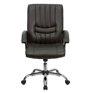Mid-Back Espresso Brown LeatherSoft Swivel Manager's Office Chair with Arms Mid-Back Espresso Brown LeatherSoft Swivel Manager's Office Chair with Arms