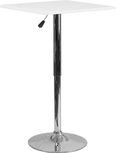 23.75'' Square Adjustable Height White Wood Table (Adjustable Range 33'' - 40.5'') 23.75'' Square Adjustable Height White Wood Table (Adjustable Range 33'' - 40.5'')