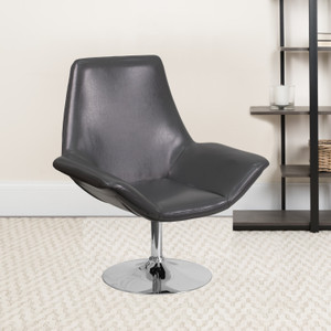 HERCULES Sabrina Series Gray LeatherSoft Side Reception Chair HERCULES Sabrina Series Gray LeatherSoft Side Reception Chair