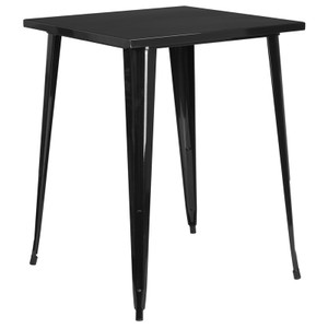 Commercial Grade 31.5" Square Black Metal Indoor-Outdoor Bar Height Table Commercial Grade 31.5" Square Black Metal Indoor-Outdoor Bar Height Table