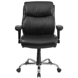 HERCULES Series Big & Tall 400 lb. Rated Black LeatherSoft Ergonomic Task Office Chair with Clean Line Stitching and Arms HERCULES Series Big & Tall 400 lb. Rated Black LeatherSoft Ergonomic Task Office Chair with Clean Line Stitching and Arms