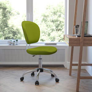 Mid-Back Apple Green Mesh Padded Swivel Task Office Chair with Chrome Base Mid-Back Apple Green Mesh Padded Swivel Task Office Chair with Chrome Base