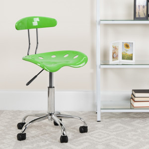 Vibrant Apple Green and Chrome Swivel Task Office Chair with Tractor Seat Vibrant Apple Green and Chrome Swivel Task Office Chair with Tractor Seat