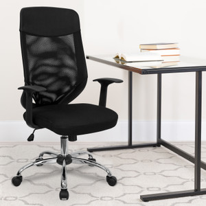 High Back Black Mesh Executive Swivel Office Chair with Arms High Back Black Mesh Executive Swivel Office Chair with Arms