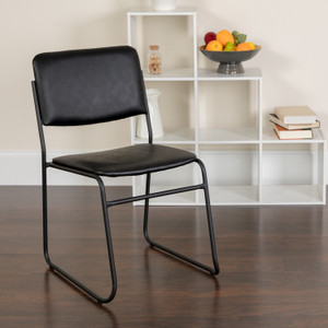 HERCULES Series 500 lb. Capacity High Density Black Vinyl Stacking Chair with Sled Base HERCULES Series 500 lb. Capacity High Density Black Vinyl Stacking Chair with Sled Base