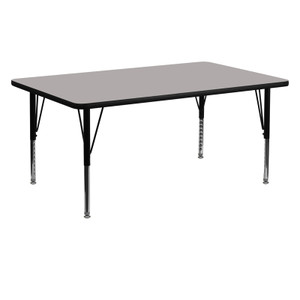 24''W x 60''L Rectangular Grey HP Laminate Activity Table - Height Adjustable Short Legs 24''W x 60''L Rectangular Grey HP Laminate Activity Table - Height Adjustable Short Legs