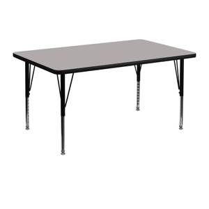 30''W x 48''L Rectangular Grey HP Laminate Activity Table - Height Adjustable Short Legs 30''W x 48''L Rectangular Grey HP Laminate Activity Table - Height Adjustable Short Legs