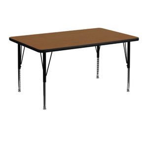 30''W x 48''L Rectangular Oak HP Laminate Activity Table - Height Adjustable Short Legs 30''W x 48''L Rectangular Oak HP Laminate Activity Table - Height Adjustable Short Legs