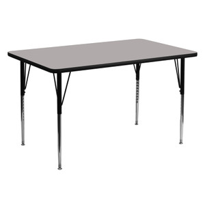 30''W x 60''L Rectangular Grey HP Laminate Activity Table - Standard Height Adjustable Legs 30''W x 60''L Rectangular Grey HP Laminate Activity Table - Standard Height Adjustable Legs