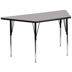 29.5''W x 57.25''L Trapezoid Grey HP Laminate Activity Table - Standard Height Adjustable Legs 29.5''W x 57.25''L Trapezoid Grey HP Laminate Activity Table - Standard Height Adjustable Legs
