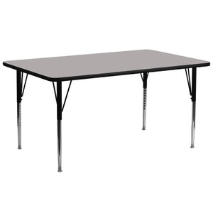 30''W x 72''L Rectangular Grey HP Laminate Activity Table - Standard Height Adjustable Legs 30''W x 72''L Rectangular Grey HP Laminate Activity Table - Standard Height Adjustable Legs