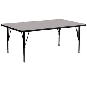 30''W x 72''L Rectangular Grey HP Laminate Activity Table - Height Adjustable Short Legs 30''W x 72''L Rectangular Grey HP Laminate Activity Table - Height Adjustable Short Legs
