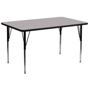 30''W x 72''L Rectangular Grey Thermal Laminate Activity Table - Standard Height Adjustable Legs 30''W x 72''L Rectangular Grey Thermal Laminate Activity Table - Standard Height Adjustable Legs