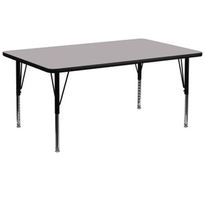 30''W x 72''L Rectangular Grey Thermal Laminate Activity Table - Height Adjustable Short Legs 30''W x 72''L Rectangular Grey Thermal Laminate Activity Table - Height Adjustable Short Legs