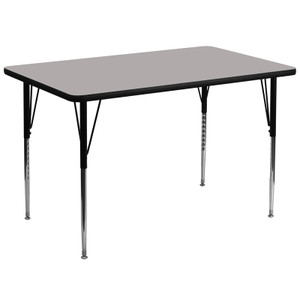36''W x 72''L Rectangular Grey HP Laminate Activity Table - Standard Height Adjustable Legs 36''W x 72''L Rectangular Grey HP Laminate Activity Table - Standard Height Adjustable Legs