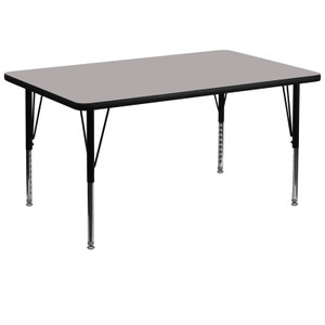 36''W x 72''L Rectangular Grey HP Laminate Activity Table - Height Adjustable Short Legs 36''W x 72''L Rectangular Grey HP Laminate Activity Table - Height Adjustable Short Legs