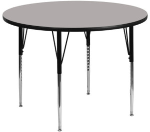 42'' Round Grey HP Laminate Activity Table - Standard Height Adjustable Legs 42'' Round Grey HP Laminate Activity Table - Standard Height Adjustable Legs