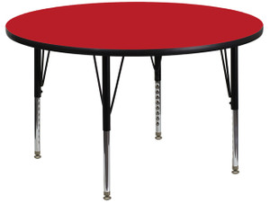 42'' Round Red HP Laminate Activity Table - Height Adjustable Short Legs 42'' Round Red HP Laminate Activity Table - Height Adjustable Short Legs