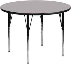 42'' Round Grey Thermal Laminate Activity Table - Standard Height Adjustable Legs 42'' Round Grey Thermal Laminate Activity Table - Standard Height Adjustable Legs