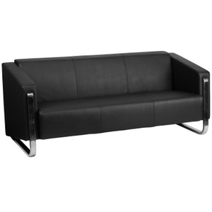 HERCULES Gallant Series Contemporary Black LeatherSoft Sofa with Stainless Steel Frame HERCULES Gallant Series Contemporary Black LeatherSoft Sofa with Stainless Steel Frame